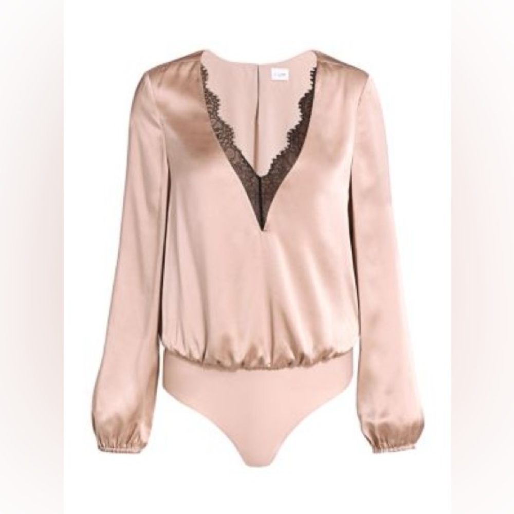 NWT CAMI NYC The Maddox Lace-trim Bodysuit In Rose Dust
